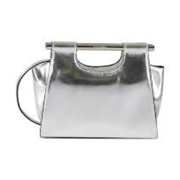 Staud Mini Mar Bag Silver leather w/dustbag - Picture 2 of 16